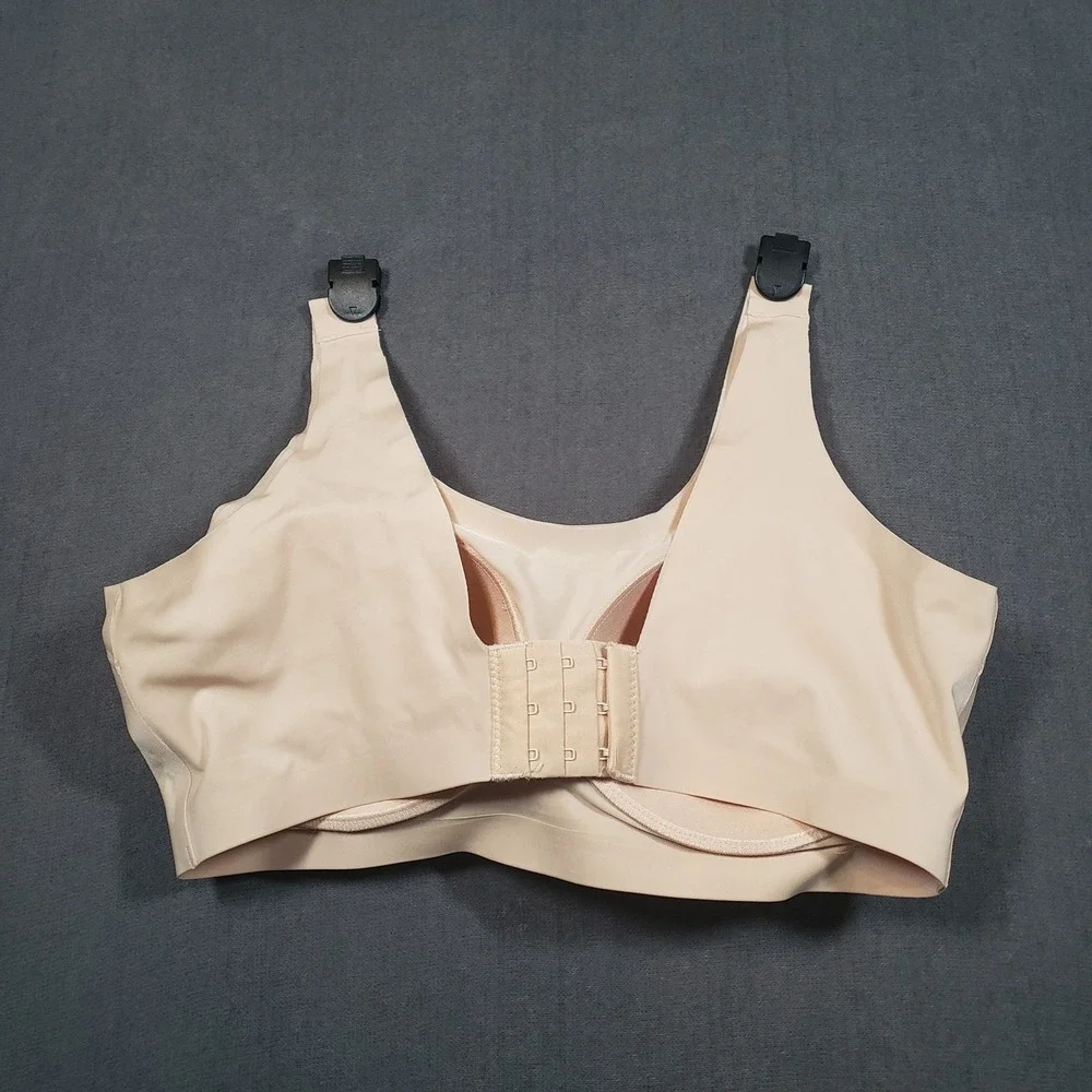 Feather Bra Wireless Seamless Bra Womens Large‎ Beige Tan Comfort Stretch